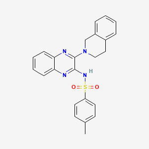 molecular formula C24H22N4O2S B3660400 N-[3-(3,4-dihydro-2(1H)-isoquinolinyl)-2-quinoxalinyl]-4-methylbenzenesulfonamide 