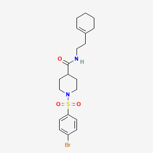 molecular formula C20H27BrN2O3S B3660413 1-[(4-bromophenyl)sulfonyl]-N-[2-(cyclohex-1-en-1-yl)ethyl]piperidine-4-carboxamide 