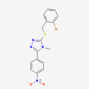 molecular formula C16H13BrN4O2S B3660457 2-BROMOBENZYL [4-METHYL-5-(4-NITROPHENYL)-4H-1,2,4-TRIAZOL-3-YL] SULFIDE 
