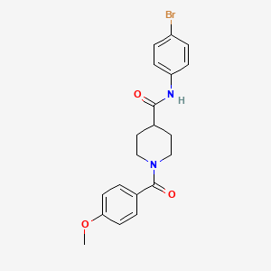 molecular formula C20H21BrN2O3 B3660483 N-(4-bromophenyl)-1-(4-methoxybenzoyl)piperidine-4-carboxamide 