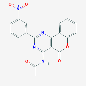 molecular formula C19H12N4O5 B3660525 N-[2-(3-nitrophenyl)-5-oxo-5H-chromeno[4,3-d]pyrimidin-4-yl]acetamide 
