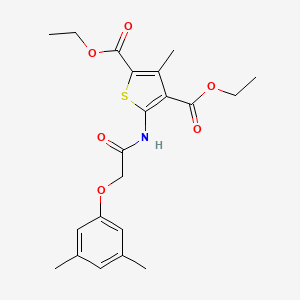 molecular formula C21H25NO6S B3660531 diethyl 5-{[(3,5-dimethylphenoxy)acetyl]amino}-3-methyl-2,4-thiophenedicarboxylate 