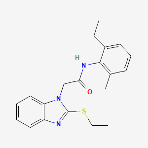 molecular formula C20H23N3OS B3660565 N-(2-ethyl-6-methylphenyl)-2-[2-(ethylthio)-1H-benzimidazol-1-yl]acetamide 