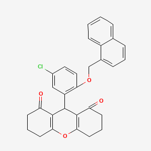 molecular formula C30H25ClO4 B3660571 9-[5-chloro-2-(naphthalen-1-ylmethoxy)phenyl]-3,4,5,6,7,9-hexahydro-2H-xanthene-1,8-dione 