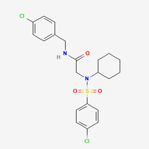 molecular formula C21H24Cl2N2O3S B3660603 N~1~-(4-chlorobenzyl)-N~2~-[(4-chlorophenyl)sulfonyl]-N~2~-cyclohexylglycinamide 