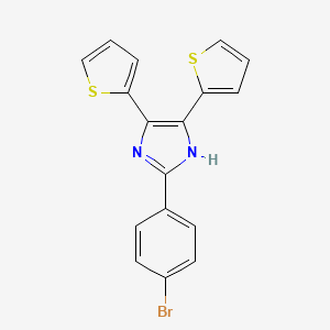 molecular formula C17H11BrN2S2 B3660604 2-(4-bromophenyl)-4,5-dithiophen-2-yl-1H-imidazole 