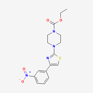 molecular formula C16H18N4O4S B3660663 ethyl 4-[4-(3-nitrophenyl)-1,3-thiazol-2-yl]-1-piperazinecarboxylate 