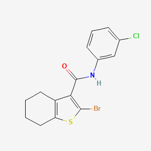molecular formula C15H13BrClNOS B3660668 2-bromo-N-(3-chlorophenyl)-4,5,6,7-tetrahydro-1-benzothiophene-3-carboxamide 