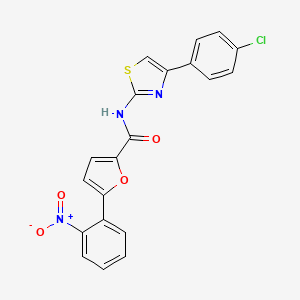 molecular formula C20H12ClN3O4S B3660697 N-[4-(4-chlorophenyl)-1,3-thiazol-2-yl]-5-(2-nitrophenyl)furan-2-carboxamide 
