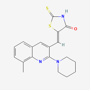 molecular formula C19H19N3OS2 B3660705 5-{[8-methyl-2-(1-piperidinyl)-3-quinolinyl]methylene}-2-thioxo-1,3-thiazolidin-4-one 