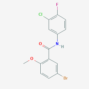 molecular formula C14H10BrClFNO2 B3660706 5-bromo-N-(3-chloro-4-fluorophenyl)-2-methoxybenzamide 