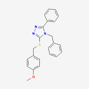 molecular formula C23H21N3OS B3660727 4-benzyl-3-[(4-methoxybenzyl)thio]-5-phenyl-4H-1,2,4-triazole 