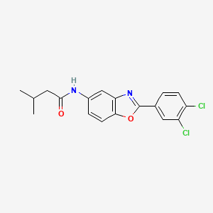 molecular formula C18H16Cl2N2O2 B3660735 N-[2-(3,4-dichlorophenyl)-1,3-benzoxazol-5-yl]-3-methylbutanamide 