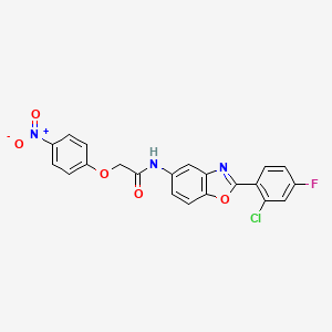 molecular formula C21H13ClFN3O5 B3660745 N-[2-(2-chloro-4-fluorophenyl)-1,3-benzoxazol-5-yl]-2-(4-nitrophenoxy)acetamide 