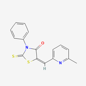 molecular formula C16H12N2OS2 B3660758 (5E)-5-[(6-methylpyridin-2-yl)methylidene]-3-phenyl-2-sulfanylidene-1,3-thiazolidin-4-one 
