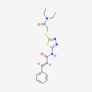 molecular formula C17H20N4O2S2 B3660778 (E)-N-[5-[2-(diethylamino)-2-oxoethyl]sulfanyl-1,3,4-thiadiazol-2-yl]-3-phenylprop-2-enamide 