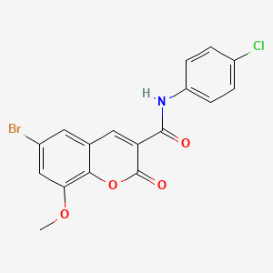 molecular formula C17H11BrClNO4 B3660797 6-bromo-N-(4-chlorophenyl)-8-methoxy-2-oxo-2H-chromene-3-carboxamide 