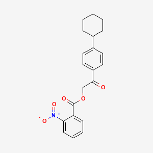 molecular formula C21H21NO5 B3660843 2-(4-cyclohexylphenyl)-2-oxoethyl 2-nitrobenzoate 