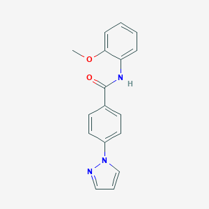 molecular formula C17H15N3O2 B366085 N-(2-methoxyphenyl)-4-pyrazol-1-ylbenzamide CAS No. 956790-80-0