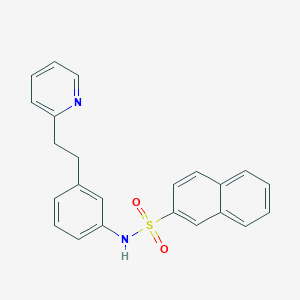 molecular formula C23H20N2O2S B3660860 N-{3-[2-(2-pyridinyl)ethyl]phenyl}-2-naphthalenesulfonamide 