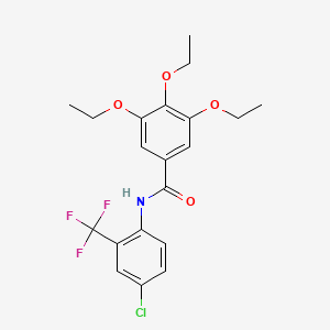molecular formula C20H21ClF3NO4 B3660869 N-[4-chloro-2-(trifluoromethyl)phenyl]-3,4,5-triethoxybenzamide 