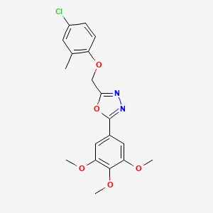 molecular formula C19H19ClN2O5 B3660906 2-[(4-chloro-2-methylphenoxy)methyl]-5-(3,4,5-trimethoxyphenyl)-1,3,4-oxadiazole 