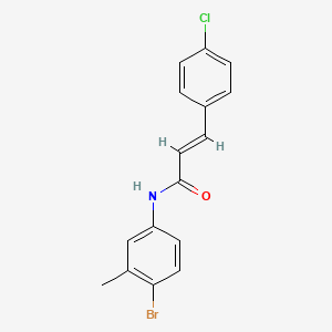 molecular formula C16H13BrClNO B3660924 (2E)-N-(4-bromo-3-methylphenyl)-3-(4-chlorophenyl)prop-2-enamide 
