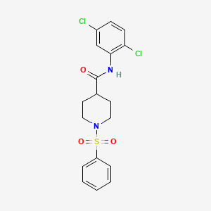molecular formula C18H18Cl2N2O3S B3660927 1-(benzenesulfonyl)-N-(2,5-dichlorophenyl)piperidine-4-carboxamide 