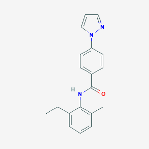 molecular formula C19H19N3O B366093 N-(2-ethyl-6-methylphenyl)-4-pyrazol-1-ylbenzamide CAS No. 1240809-50-0