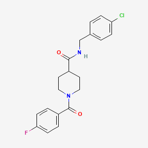 molecular formula C20H20ClFN2O2 B3660937 N-(4-chlorobenzyl)-1-[(4-fluorophenyl)carbonyl]piperidine-4-carboxamide 