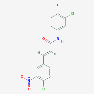 molecular formula C15H9Cl2FN2O3 B3660940 (2E)-N-(3-chloro-4-fluorophenyl)-3-(4-chloro-3-nitrophenyl)prop-2-enamide 