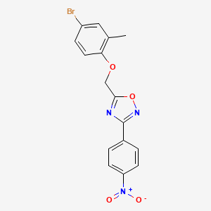molecular formula C16H12BrN3O4 B3660972 5-[(4-bromo-2-methylphenoxy)methyl]-3-(4-nitrophenyl)-1,2,4-oxadiazole 