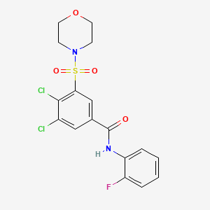molecular formula C17H15Cl2FN2O4S B3661014 3,4-dichloro-N-(2-fluorophenyl)-5-morpholin-4-ylsulfonylbenzamide 