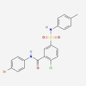molecular formula C20H16BrClN2O3S B3661025 N-(4-bromophenyl)-2-chloro-5-[(4-methylphenyl)sulfamoyl]benzamide 