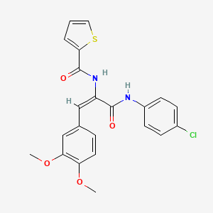 molecular formula C22H19ClN2O4S B3661038 N-[(E)-3-(4-chloroanilino)-1-(3,4-dimethoxyphenyl)-3-oxoprop-1-en-2-yl]thiophene-2-carboxamide 