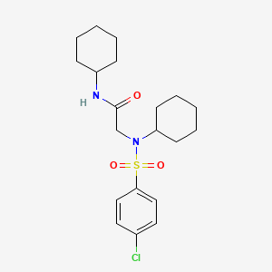 molecular formula C20H29ClN2O3S B3661051 N~2~-[(4-chlorophenyl)sulfonyl]-N~1~,N~2~-dicyclohexylglycinamide 