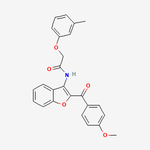 molecular formula C25H21NO5 B3661056 N-[2-(4-methoxybenzoyl)-1-benzofuran-3-yl]-2-(3-methylphenoxy)acetamide 