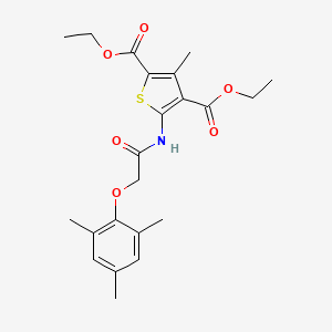 molecular formula C22H27NO6S B3661058 diethyl 5-{[(mesityloxy)acetyl]amino}-3-methyl-2,4-thiophenedicarboxylate 
