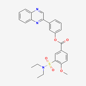 molecular formula C26H25N3O5S B3661078 3-(2-quinoxalinyl)phenyl 3-[(diethylamino)sulfonyl]-4-methoxybenzoate 