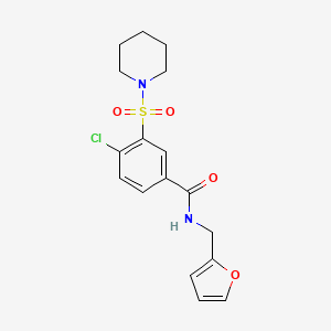 molecular formula C17H19ClN2O4S B3661089 4-chloro-N-(2-furylmethyl)-3-(1-piperidinylsulfonyl)benzamide 