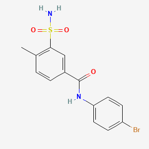 molecular formula C14H13BrN2O3S B3661101 N-(4-bromophenyl)-4-methyl-3-sulfamoylbenzamide 