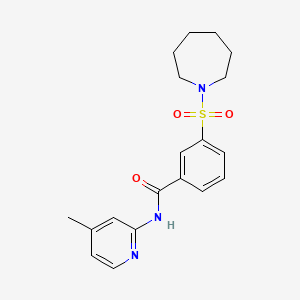 molecular formula C19H23N3O3S B3661114 3-(azepan-1-ylsulfonyl)-N-(4-methylpyridin-2-yl)benzamide 
