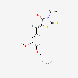 molecular formula C19H25NO3S2 B3661124 3-isopropyl-5-[3-methoxy-4-(3-methylbutoxy)benzylidene]-2-thioxo-1,3-thiazolidin-4-one 