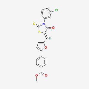 molecular formula C22H14ClNO4S2 B3661170 methyl 4-(5-{[3-(3-chlorophenyl)-4-oxo-2-thioxo-1,3-thiazolidin-5-ylidene]methyl}-2-furyl)benzoate 