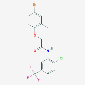 molecular formula C16H12BrClF3NO2 B3661220 2-(4-bromo-2-methylphenoxy)-N-[2-chloro-5-(trifluoromethyl)phenyl]acetamide 