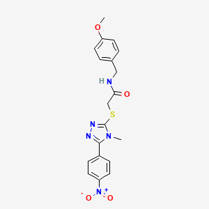 molecular formula C19H19N5O4S B3661279 N-(4-methoxybenzyl)-2-{[4-methyl-5-(4-nitrophenyl)-4H-1,2,4-triazol-3-yl]thio}acetamide 