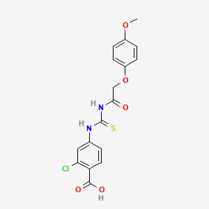 molecular formula C17H15ClN2O5S B3661306 2-Chloro-4-[[2-(4-methoxyphenoxy)acetyl]carbamothioylamino]benzoic acid 