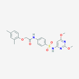 molecular formula C22H24N4O6S B366131 N-(4-{[(2,6-dimethoxy-4-pyrimidinyl)amino]sulfonyl}phenyl)-2-(2,4-dimethylphenoxy)acetamide CAS No. 651295-38-4