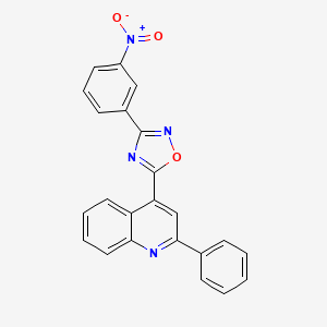 molecular formula C23H14N4O3 B3661335 4-[3-(3-nitrophenyl)-1,2,4-oxadiazol-5-yl]-2-phenylquinoline 