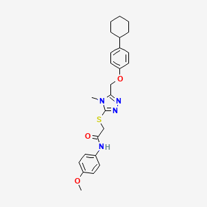 molecular formula C25H30N4O3S B3661343 2-({5-[(4-cyclohexylphenoxy)methyl]-4-methyl-4H-1,2,4-triazol-3-yl}thio)-N-(4-methoxyphenyl)acetamide 